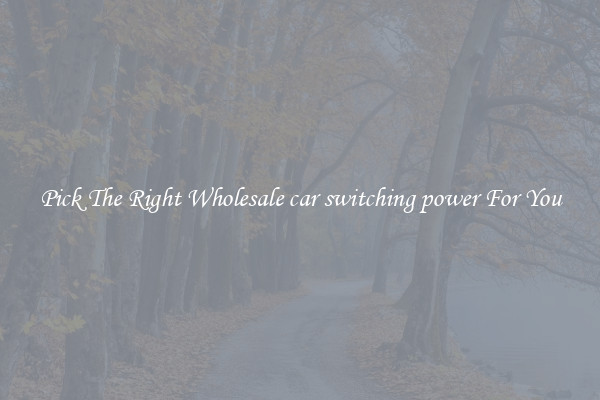 Pick The Right Wholesale car switching power For You