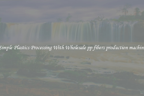 Simple Plastics Processing With Wholesale pp fibers production machine