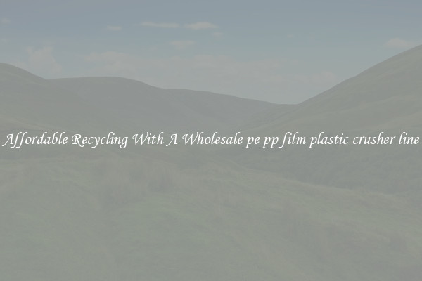 Affordable Recycling With A Wholesale pe pp film plastic crusher line