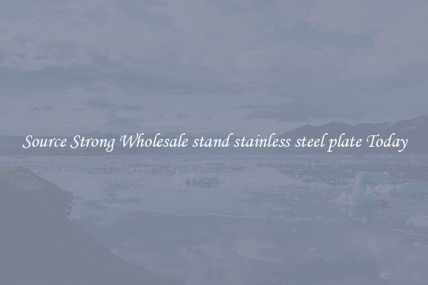 Source Strong Wholesale stand stainless steel plate Today