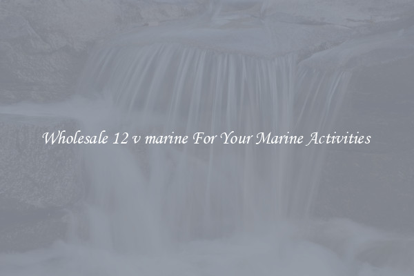 Wholesale 12 v marine For Your Marine Activities 