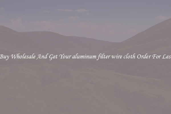 Buy Wholesale And Get Your aluminum filter wire cloth Order For Less