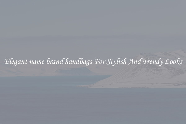 Elegant name brand handbags For Stylish And Trendy Looks