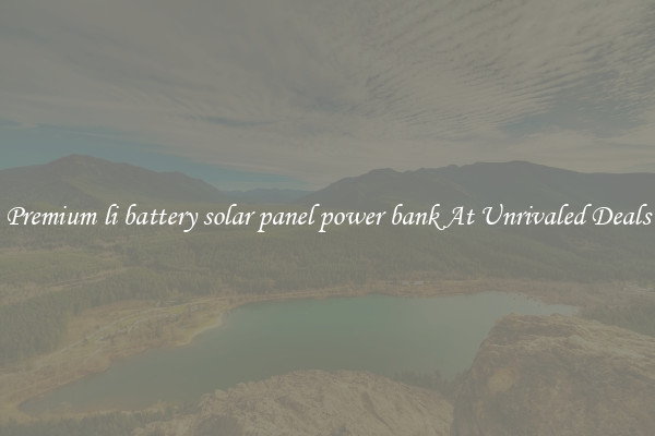 Premium li battery solar panel power bank At Unrivaled Deals